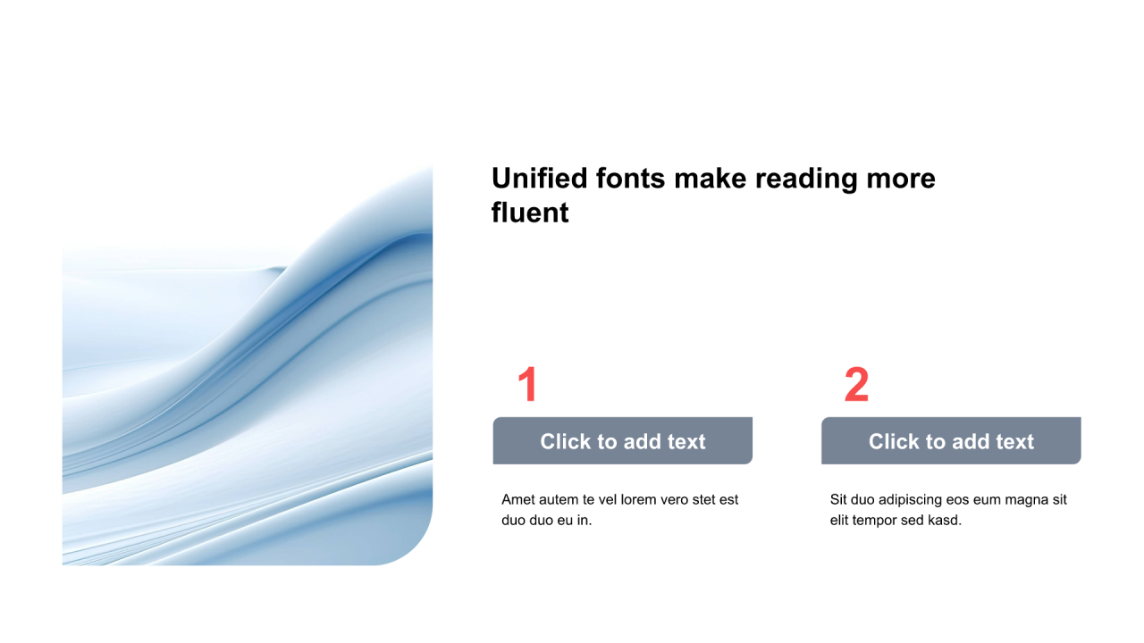 单色扁平2项PPT列表