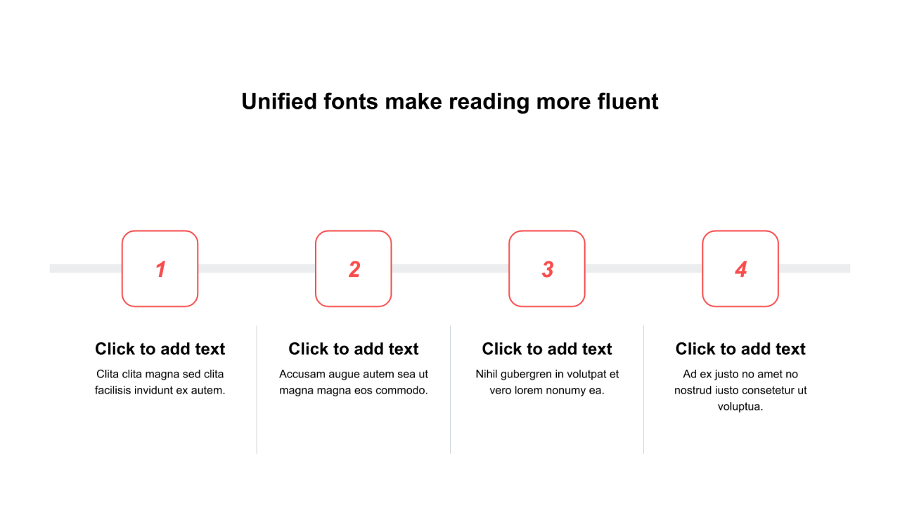 多色圆j角矩形扁平4项PPT列表
