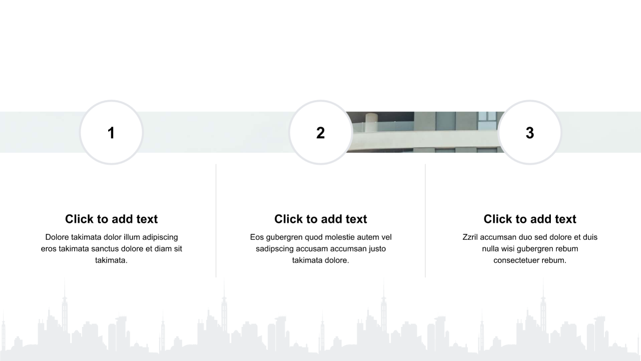 多色圆形扁平3项PPT列表