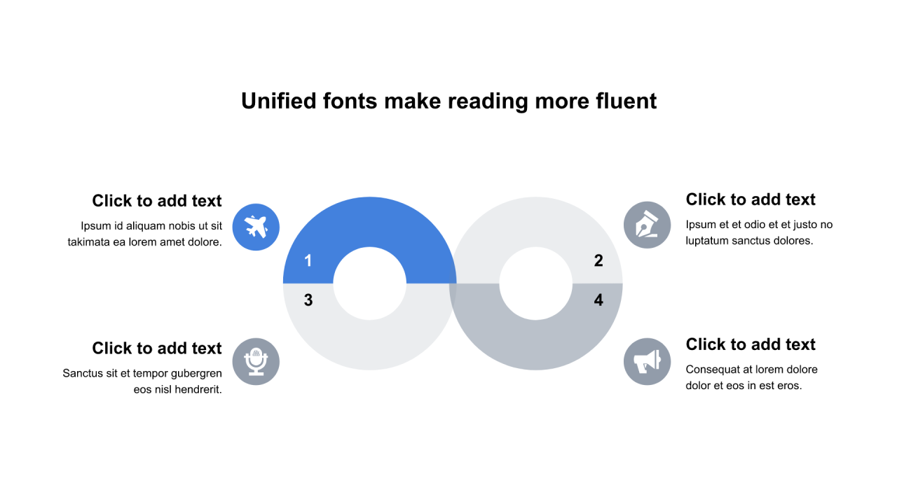 多色圆形扁平4项PPT循环