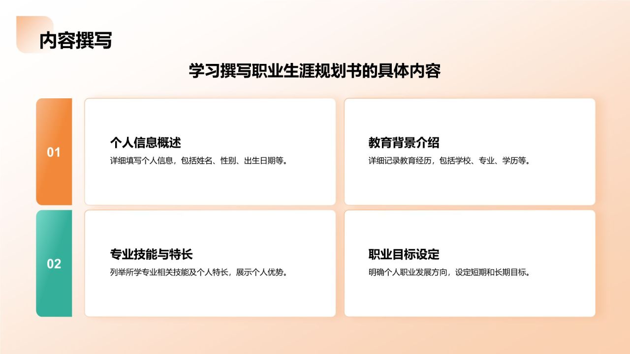 橙色商务风大学生职业生涯规划教学课件PPT模板