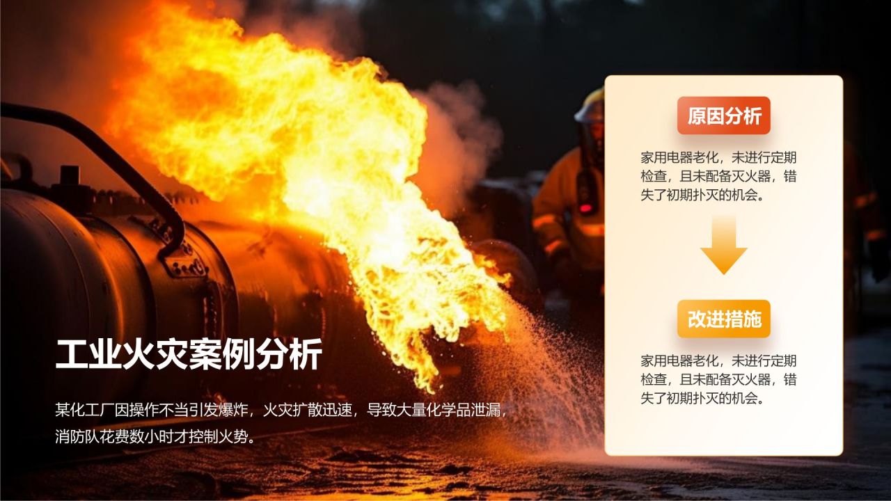 橙色商务风全国消防宣传月PPT模板