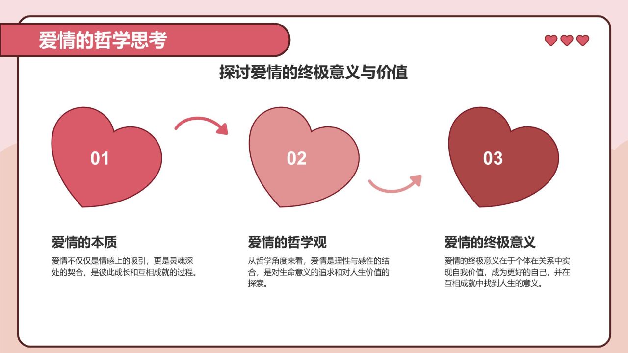 红色插画风大学生恋爱心理课PPT模板