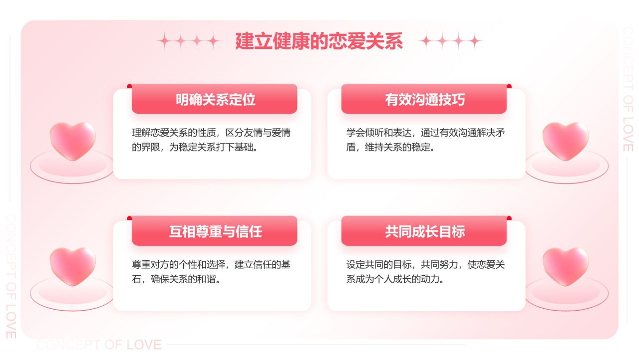 粉色3D风大学生恋爱心理课PPT模板