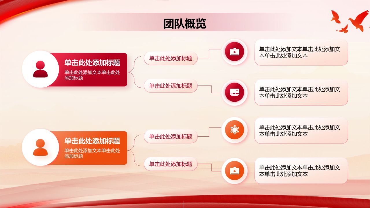 红色党政风国企行业通用年终总结PPT模板