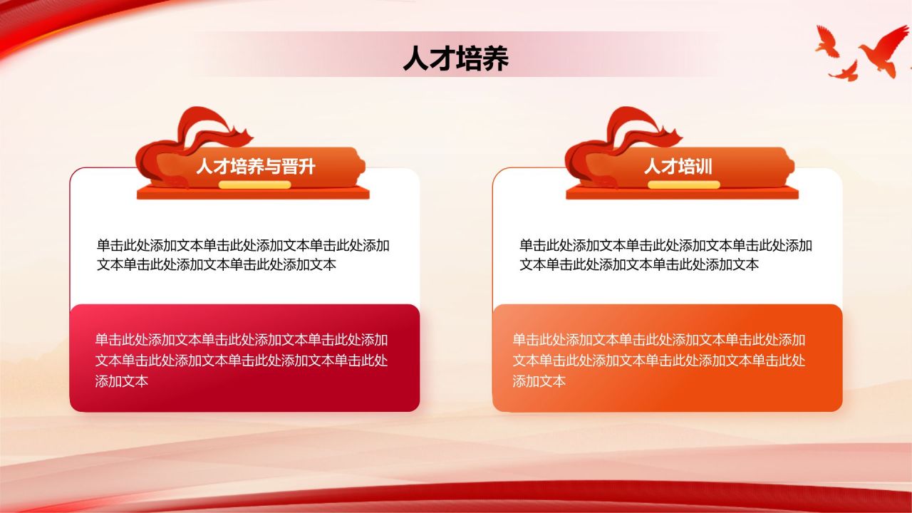 红色党政风国企行业通用年终总结PPT模板