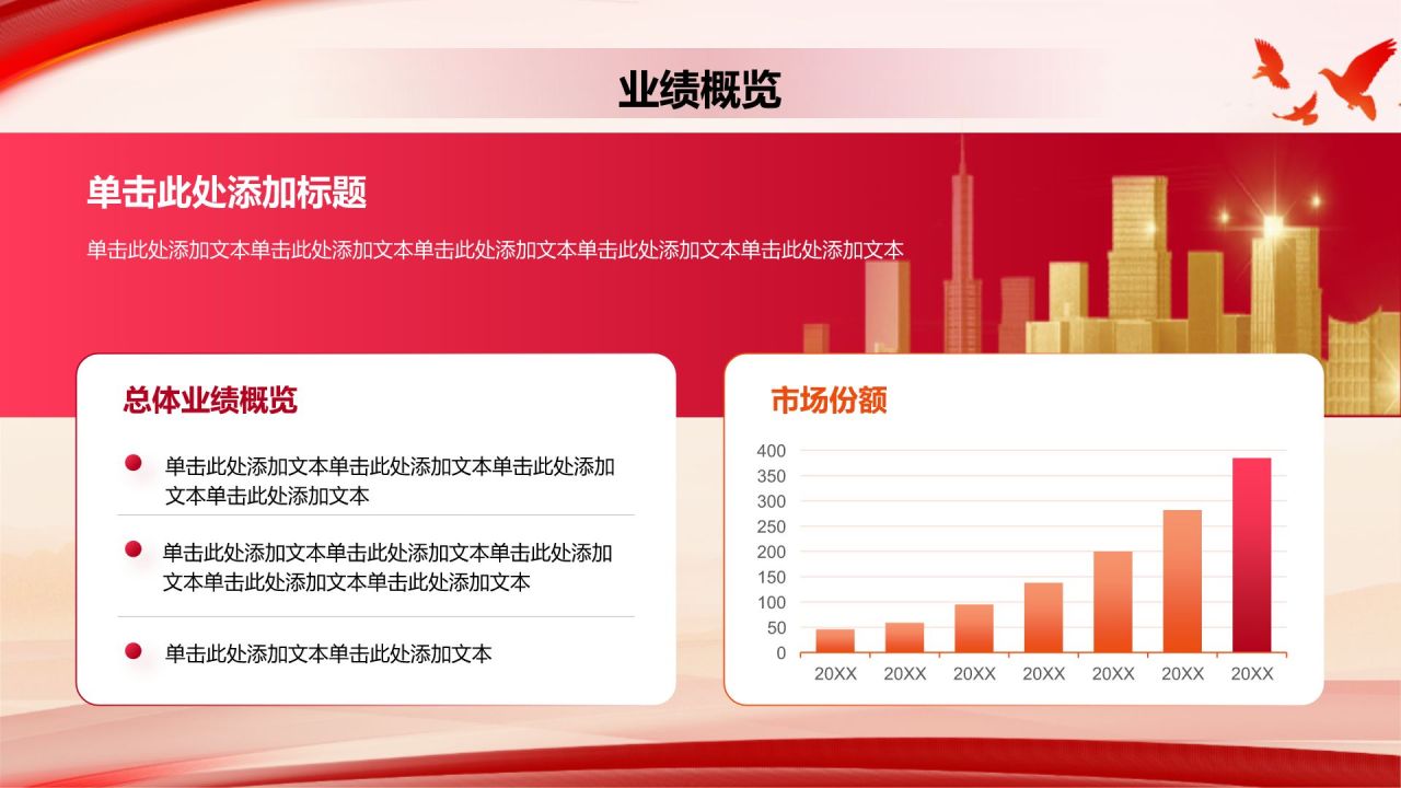 红色党政风国企行业通用年终总结PPT模板