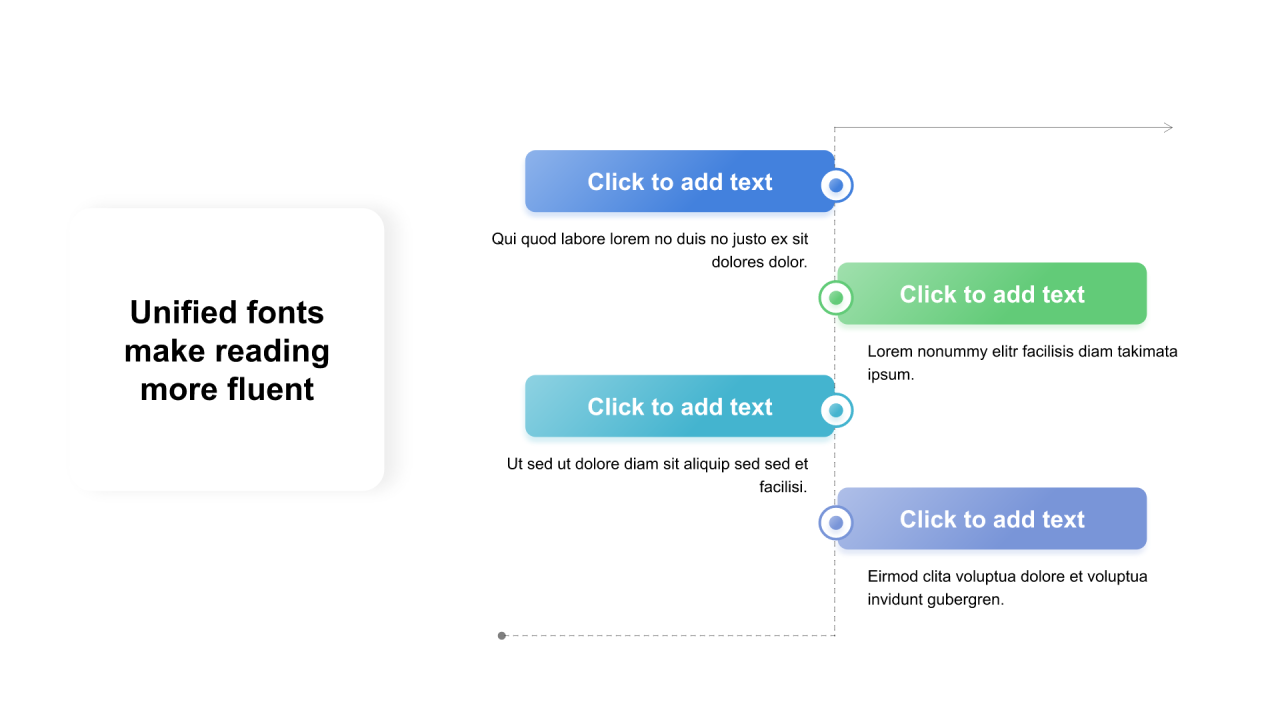 多色圆形扁平4项PPT流程