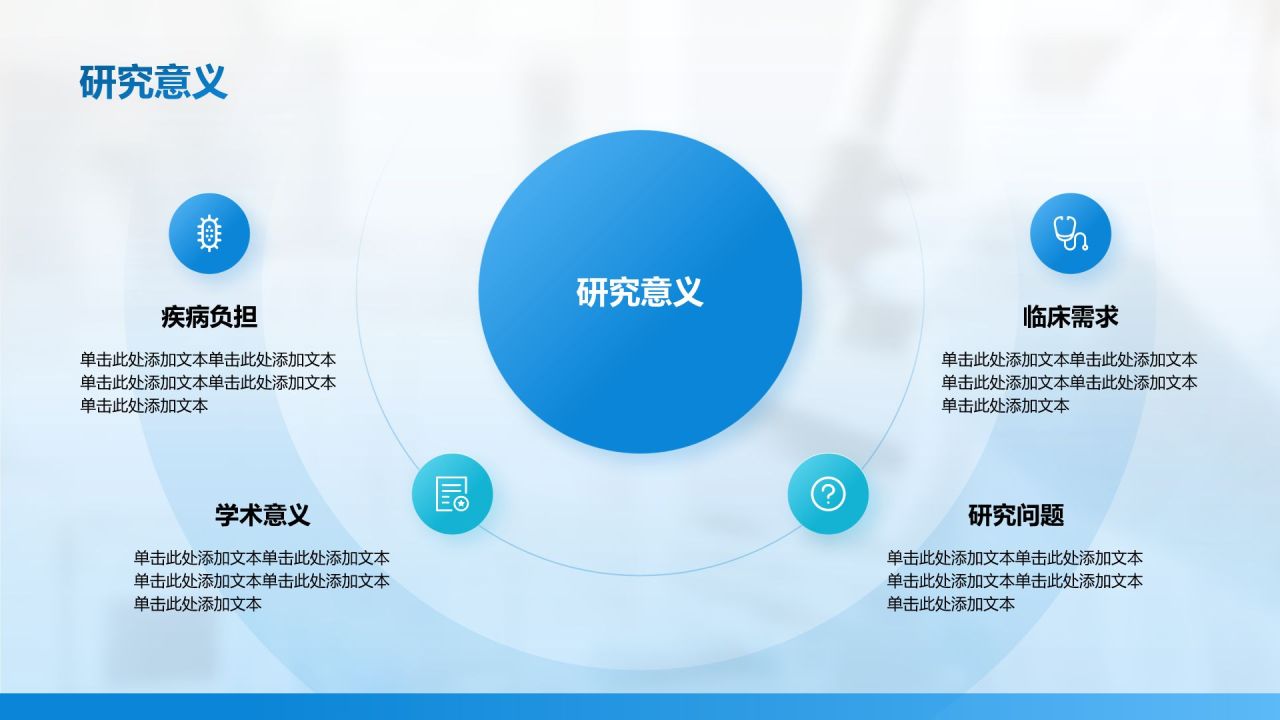蓝色商务风医学专业毕业开题报告答辩 PPT模板