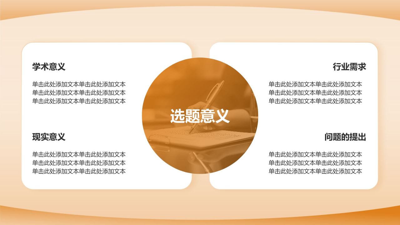 橙色简约风通用毕业开题报告答辩PPT模板