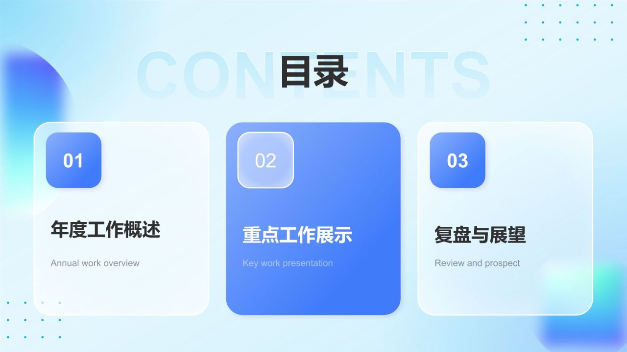 蓝色渐变风UI设计年终总结PPT模板