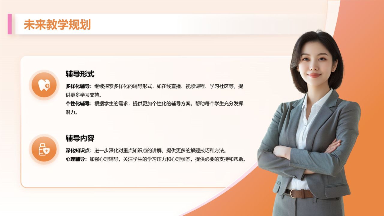橙色3D风教育培训行业讲师年终总结报告PPT模板