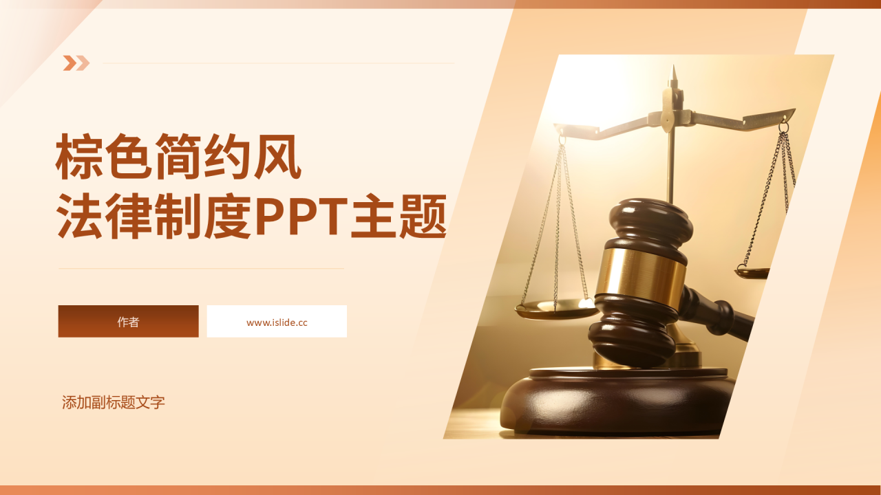 棕色简约风法律制度PPT主题
