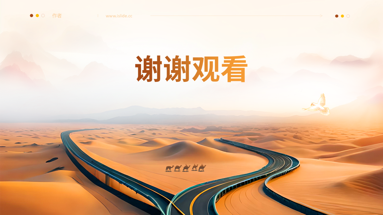 黄色简约风一带一路PPT主题