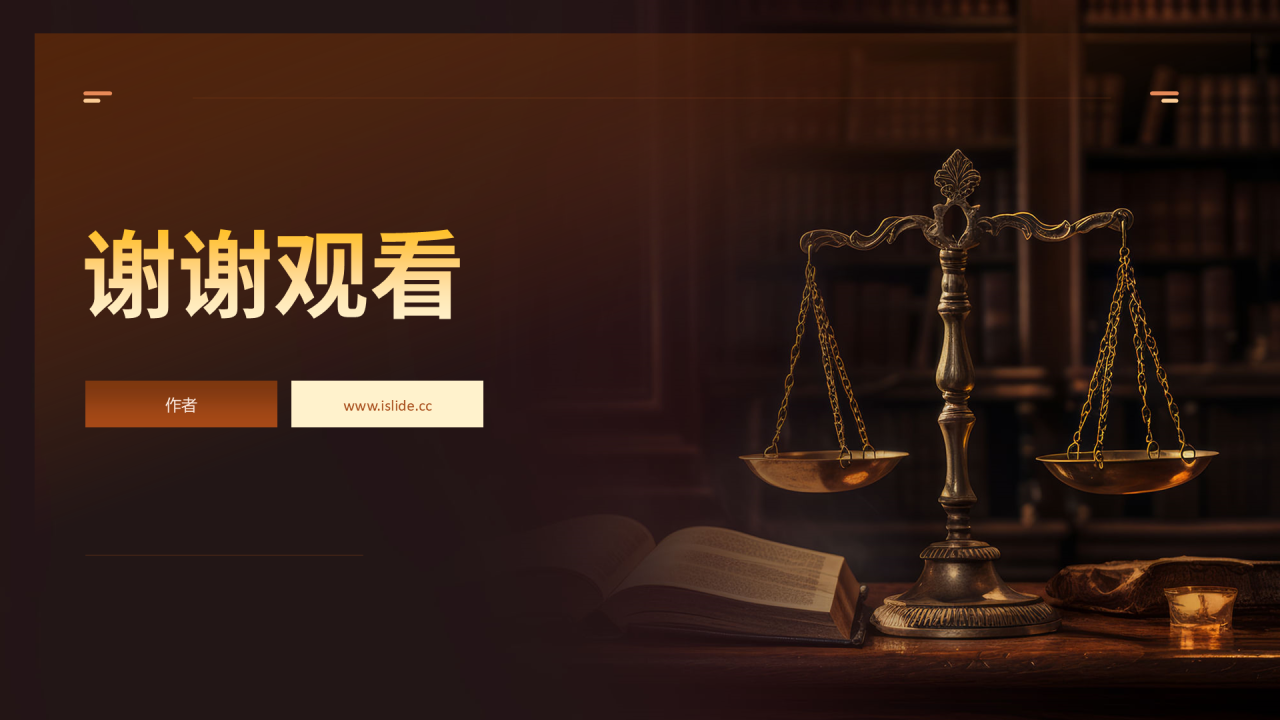 棕色简约风法律制度PPT主题