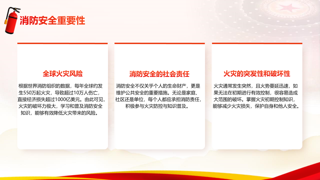 红色党政风全国消防宣传月主题活动PPT模板