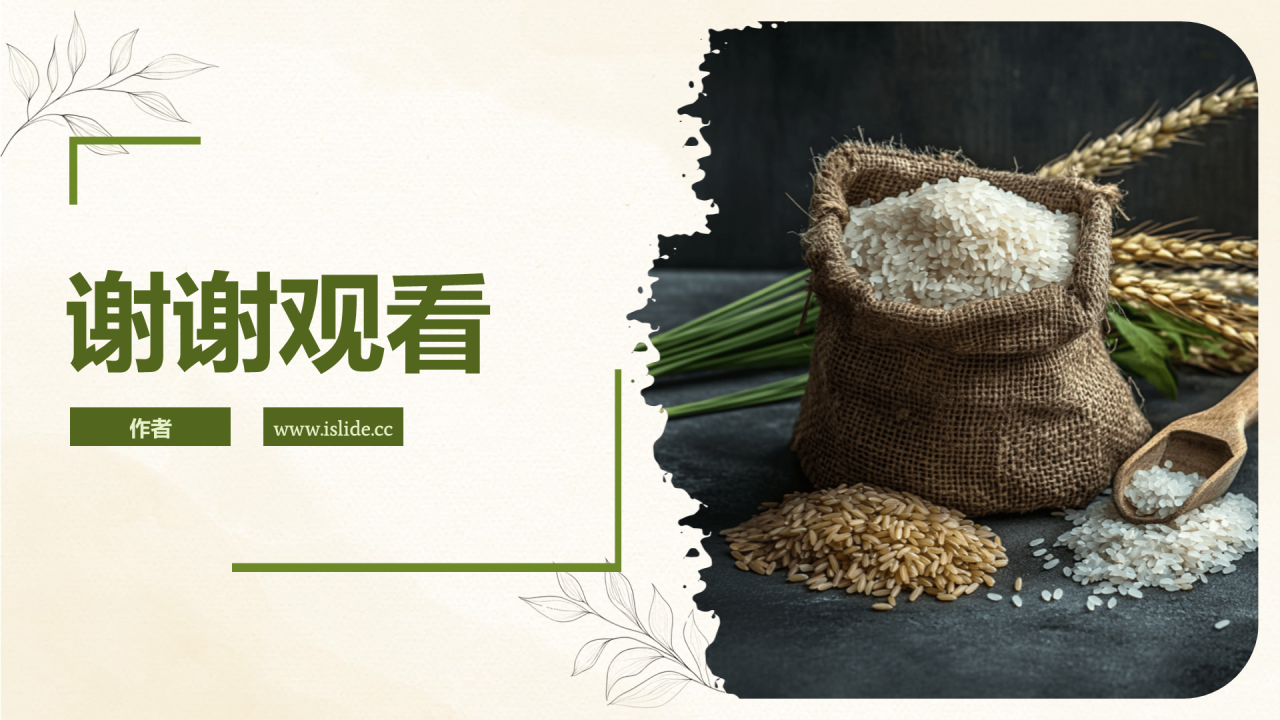 绿色简约风世界粮食日PPT