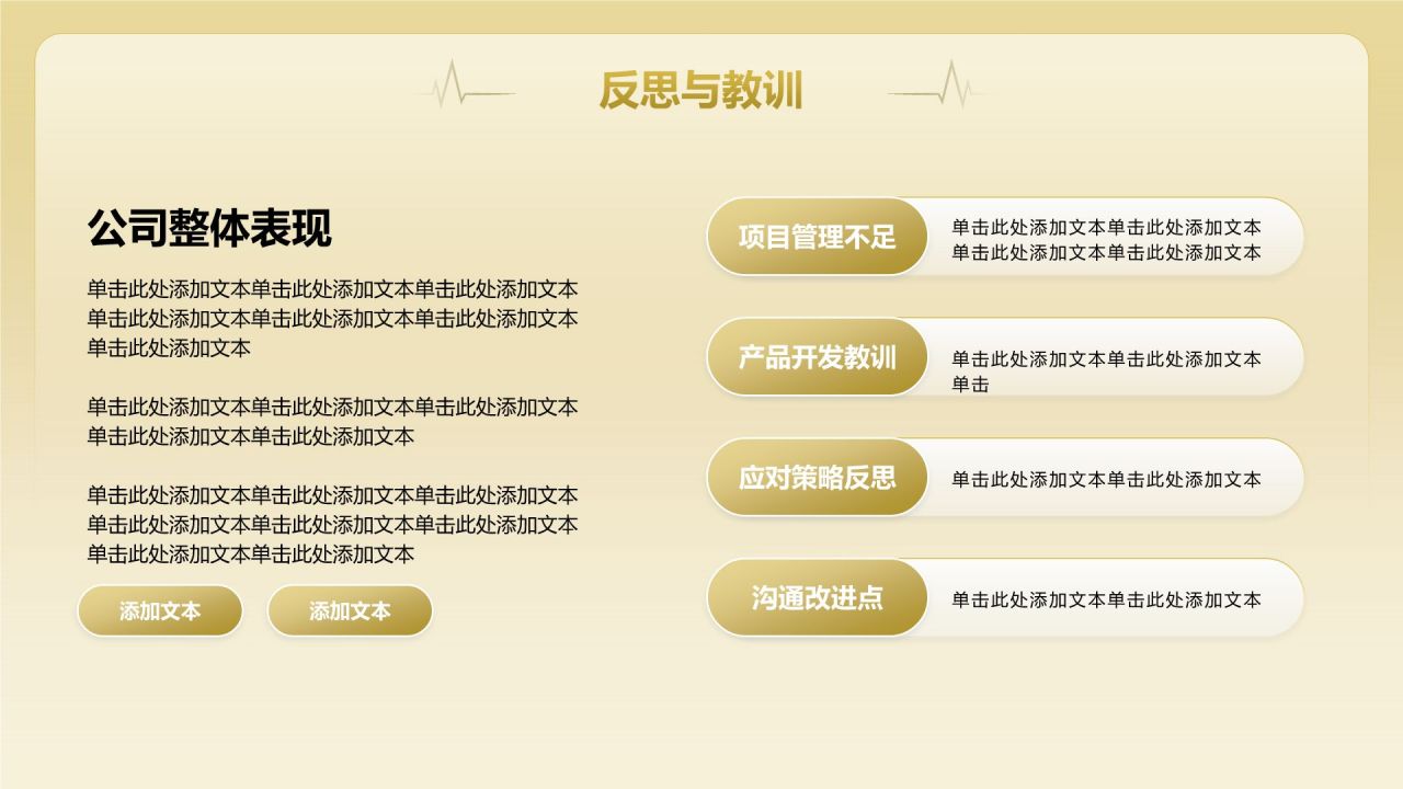 黄色商务风通用行业年终总结PPT模板