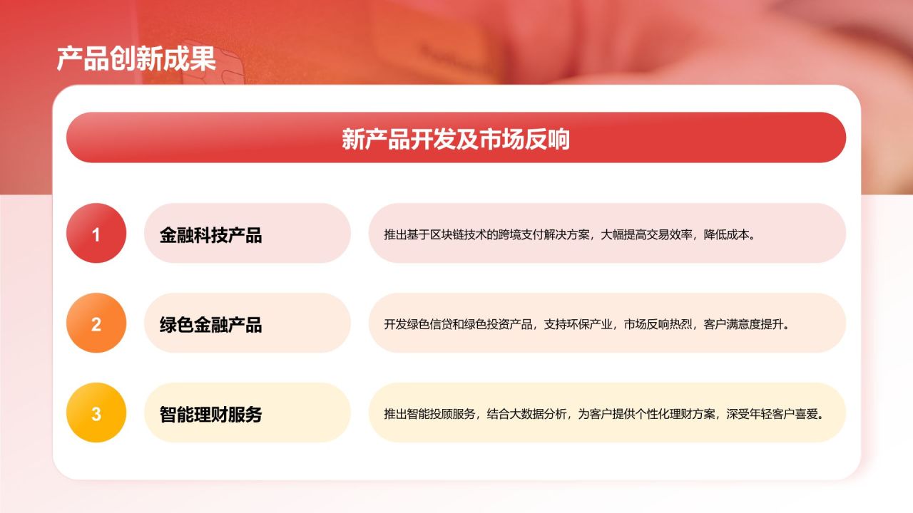 红色3D风银行年终总结PPT模板