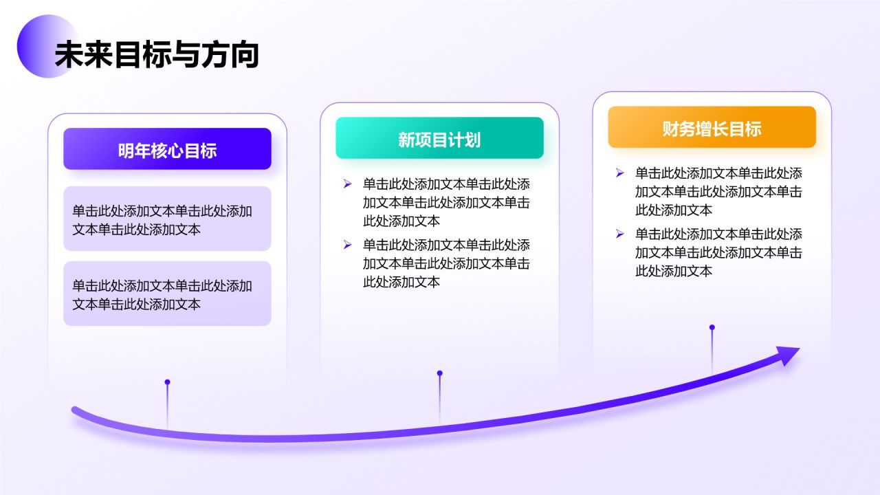 紫色简约风通用行业年终总结PPT模板