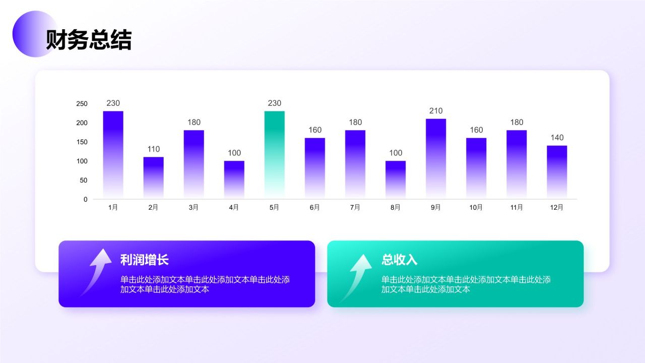 紫色简约风通用行业年终总结PPT模板