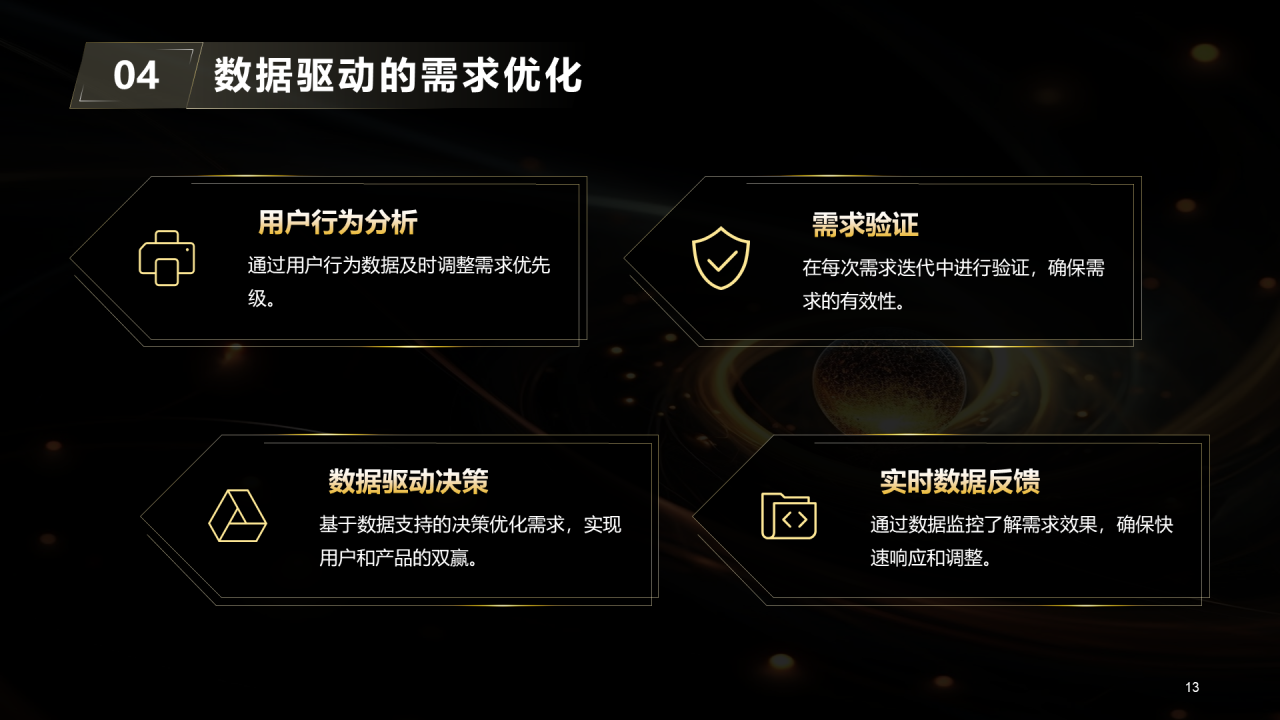 黑金科技风产品经理个人年终总结PPT模板