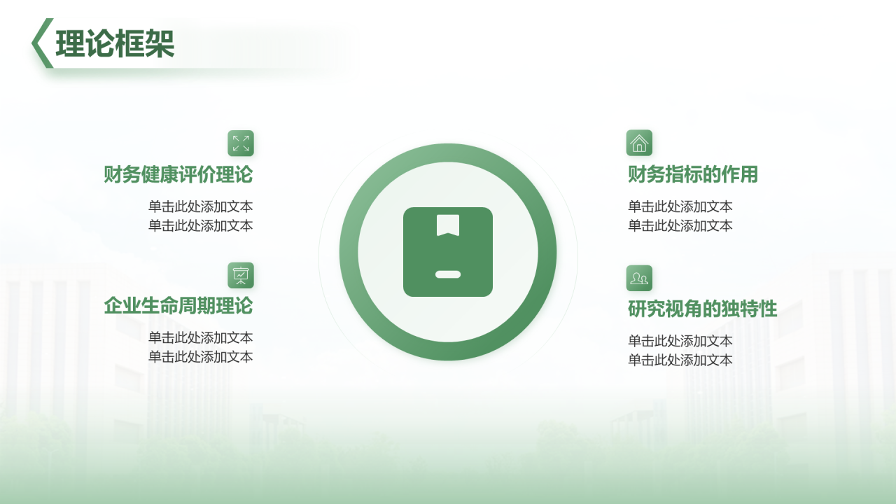 绿色简约学术风财经毕业开题报告答辩PPT模板