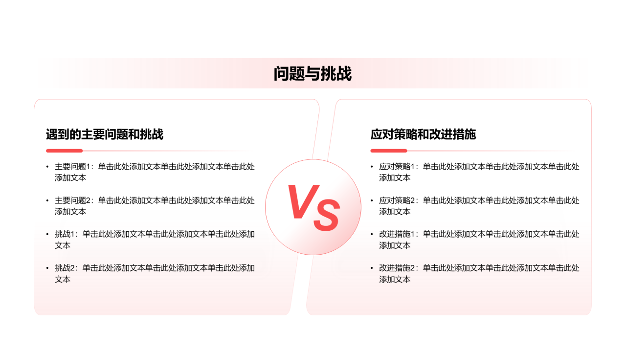 创意风年终总结问题与挑战PPT列表