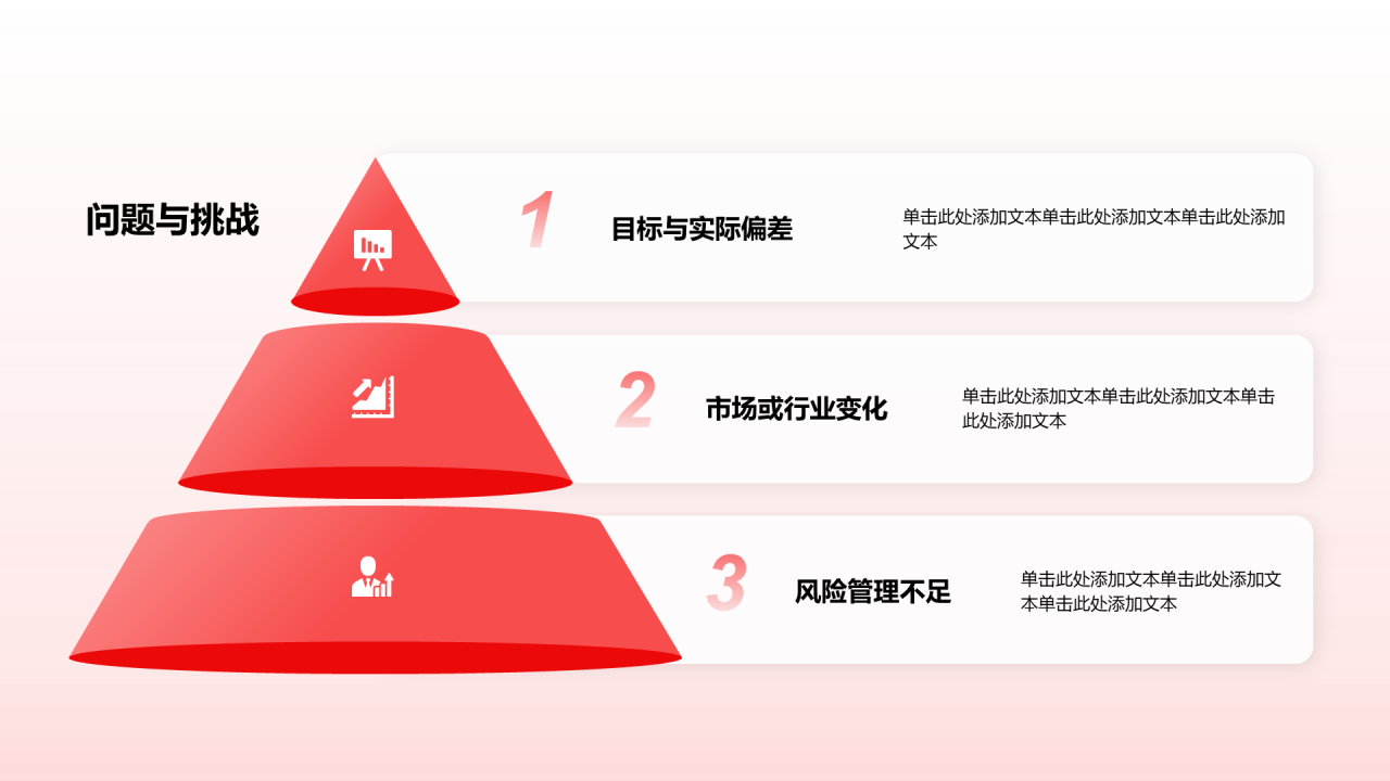 创意风年终总结问题与挑战PPT棱锥