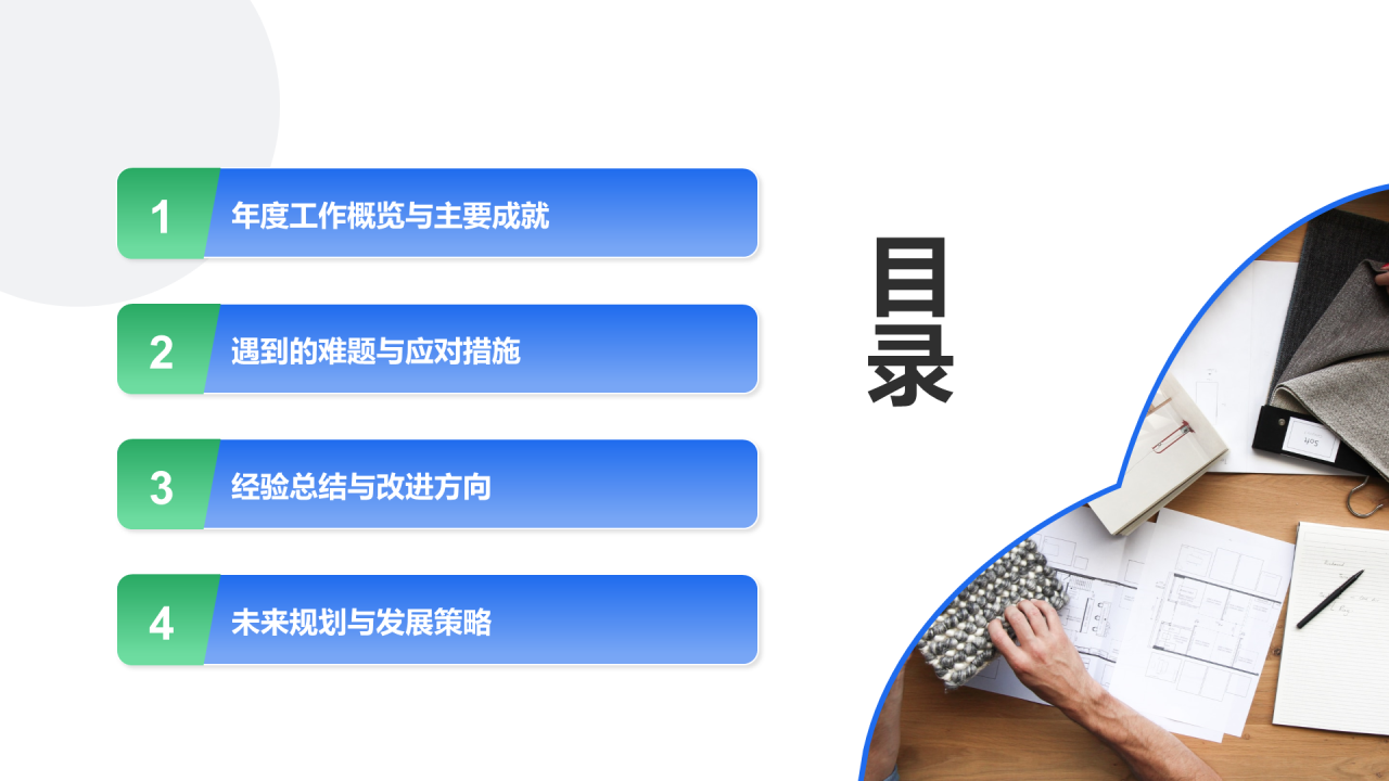 创意风年终总结PPT目录