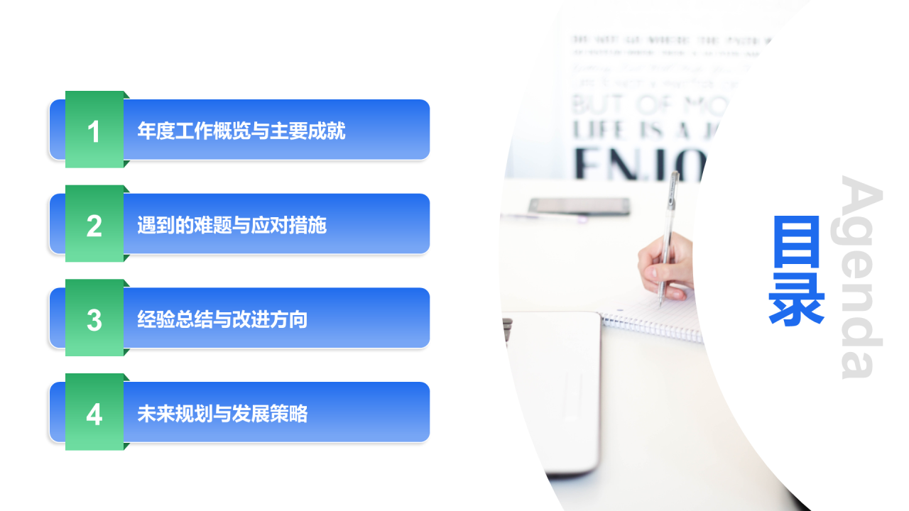创意风年终总结PPT目录
