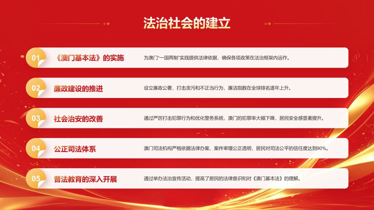 红色党政风澳门回归25周年PPT模板