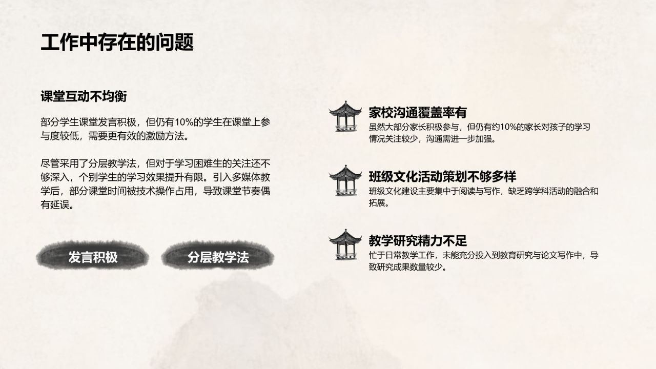 灰色水墨风教师年终述职汇报PPTPPT模板