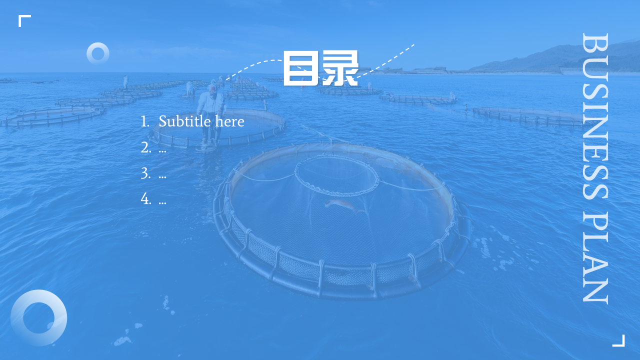 蓝色商务风休闲渔业PPT主题
