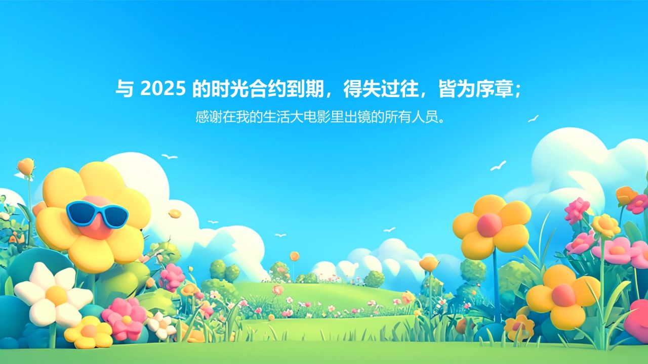 蓝色3D风给2025画个饼个人计划PPT模板