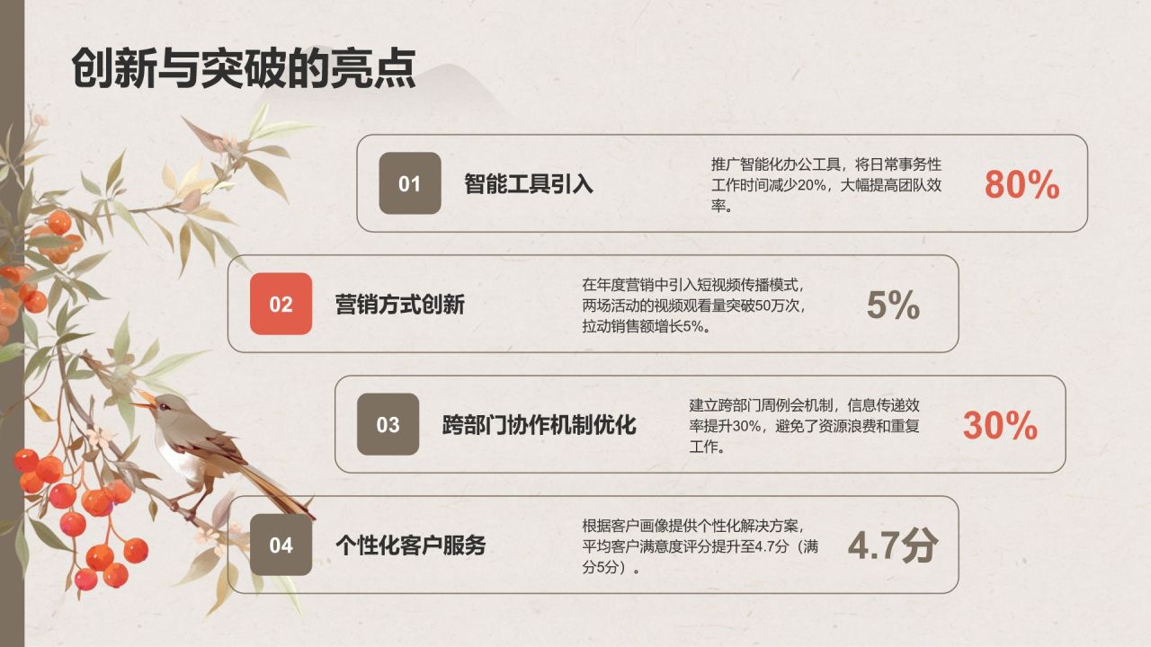 红色复古风工作总结计划PPT模板