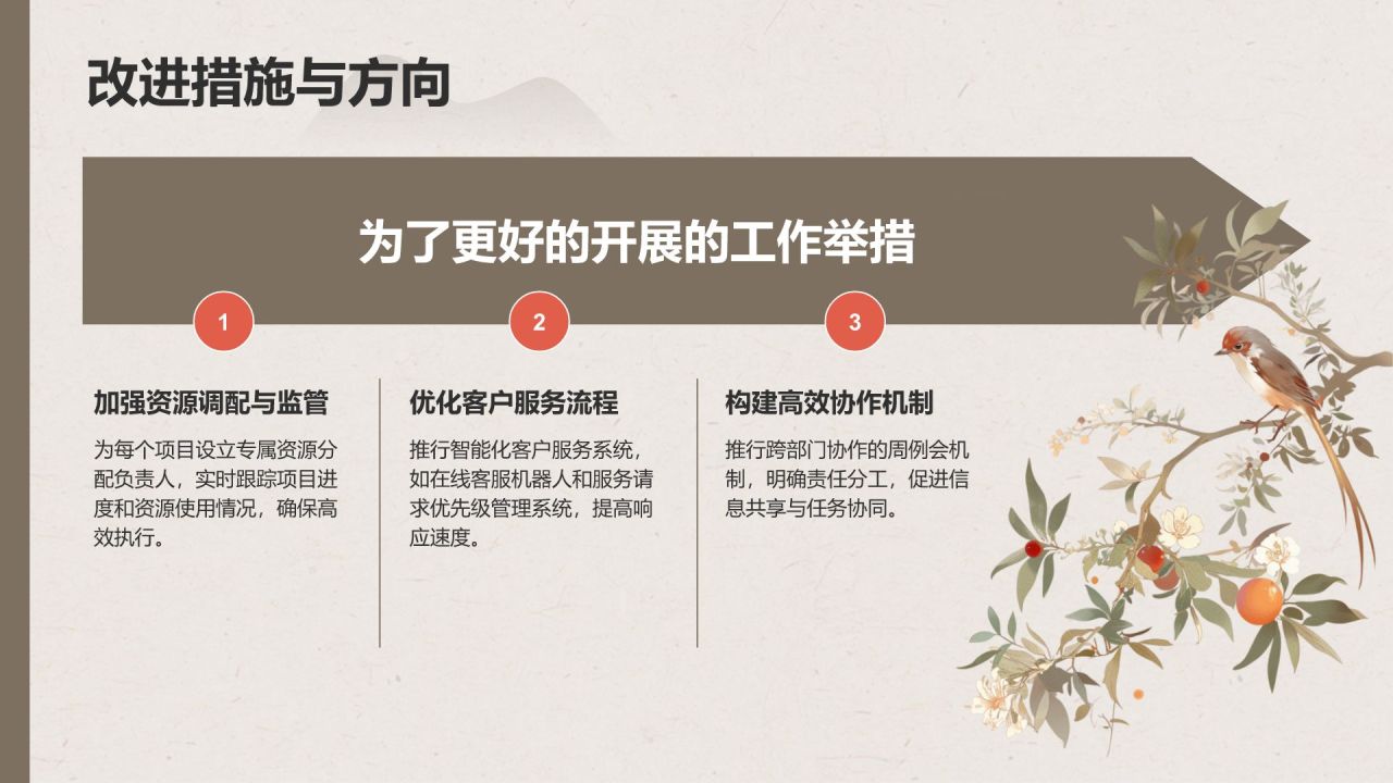 红色复古风工作总结计划PPT模板