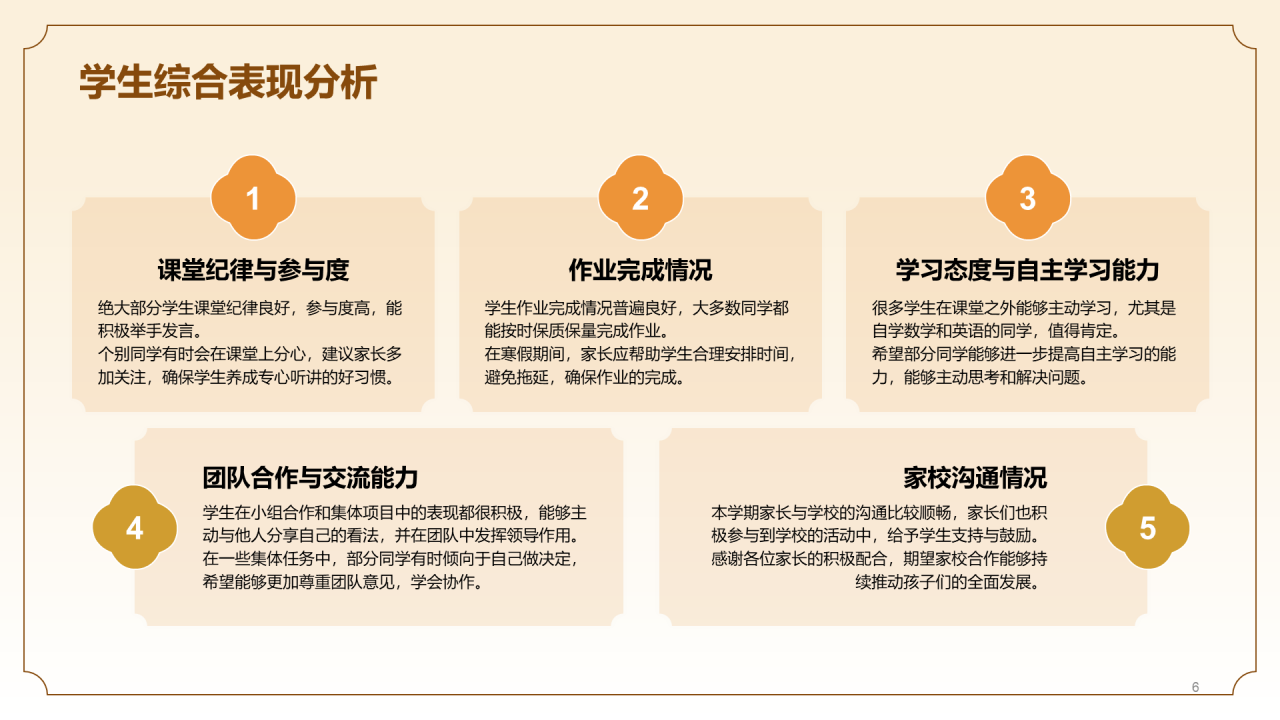 黄色中国风寒假期末家长会PPT模板