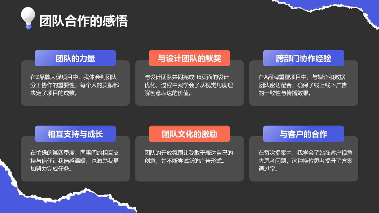紫色创意风广告人通用年终述职汇报PPT模板