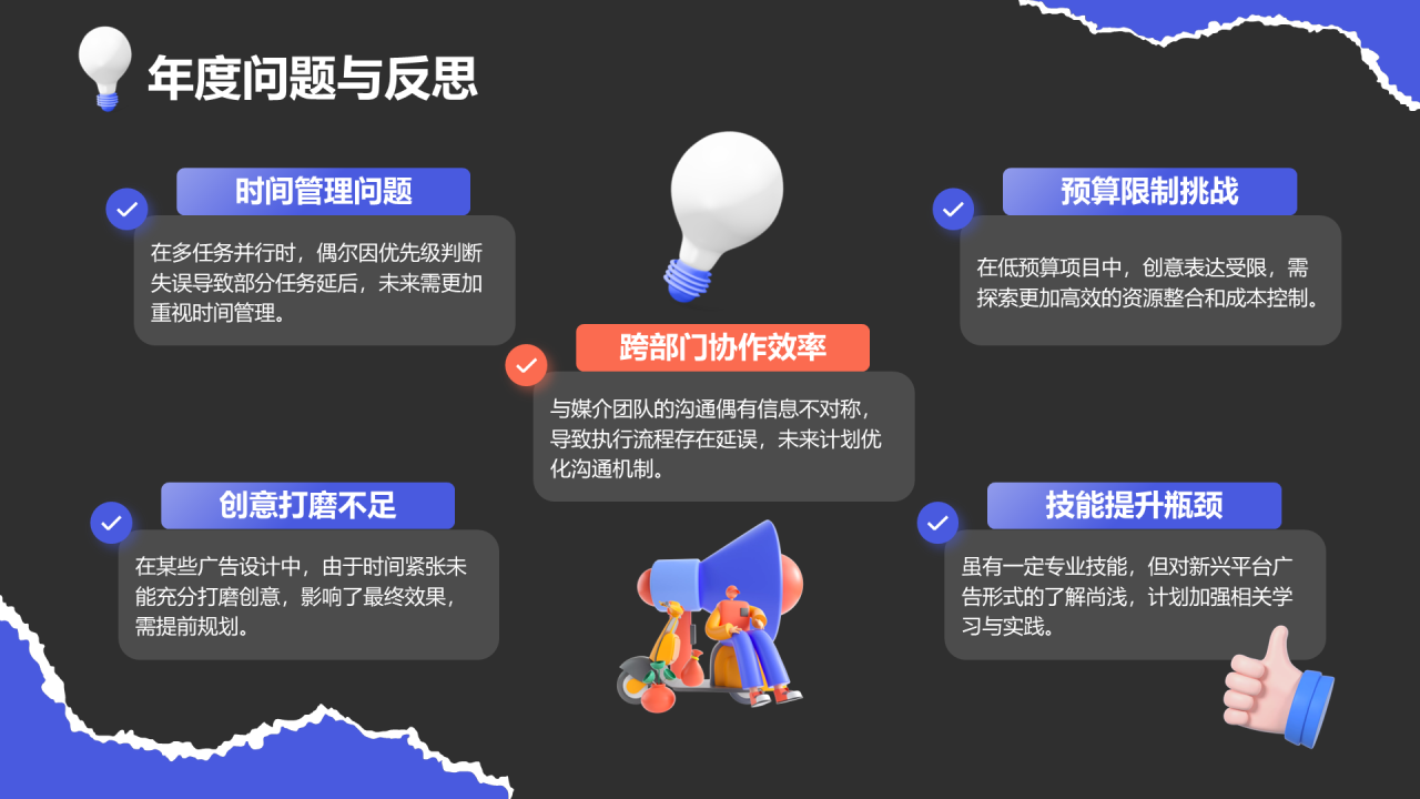紫色创意风广告人通用年终述职汇报PPT模板