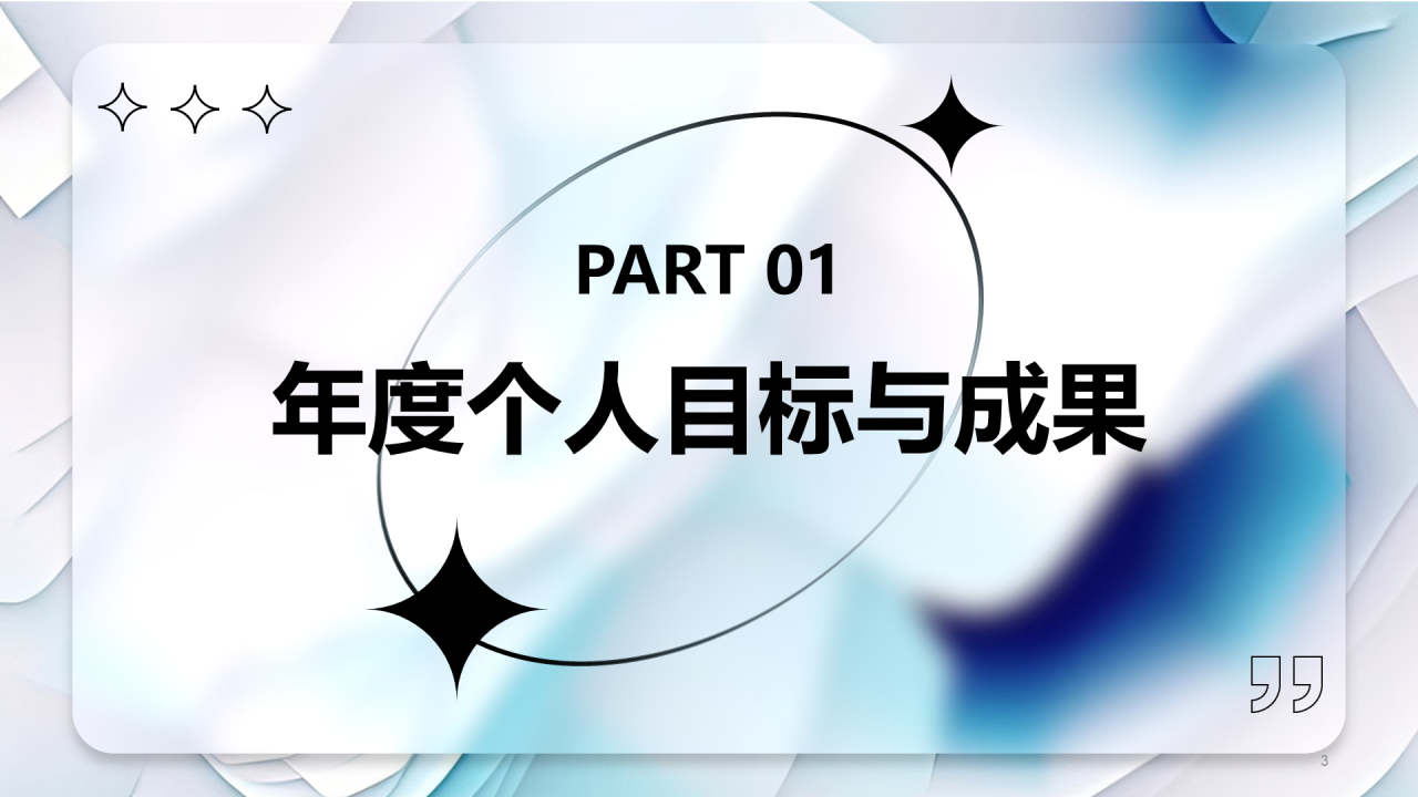 蓝色创意风个人成长年终总结PPT模板