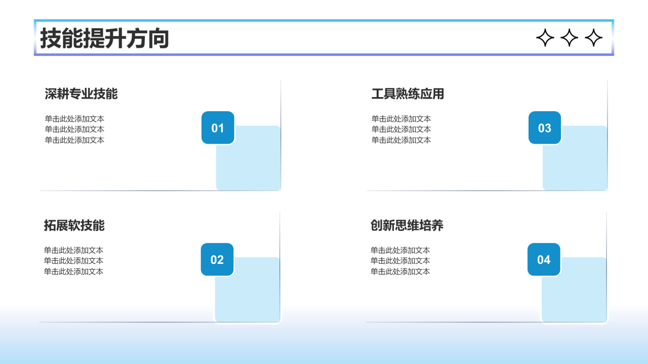 蓝色创意风个人成长年终总结PPT模板