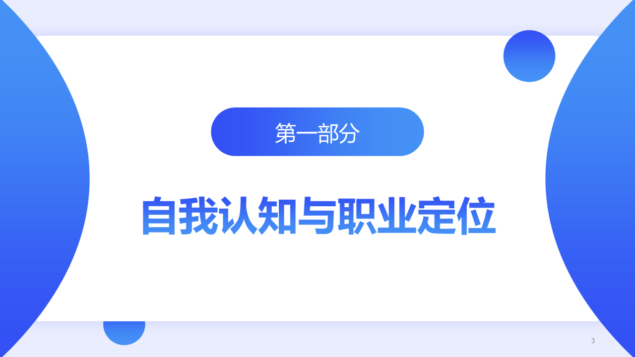 蓝色简约风通用职业生涯发展报告PPT模板