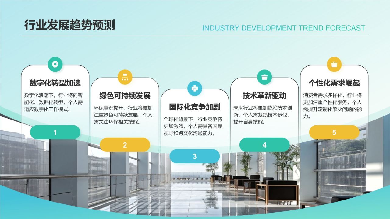 绿色简约风个人总结汇报PPT模板