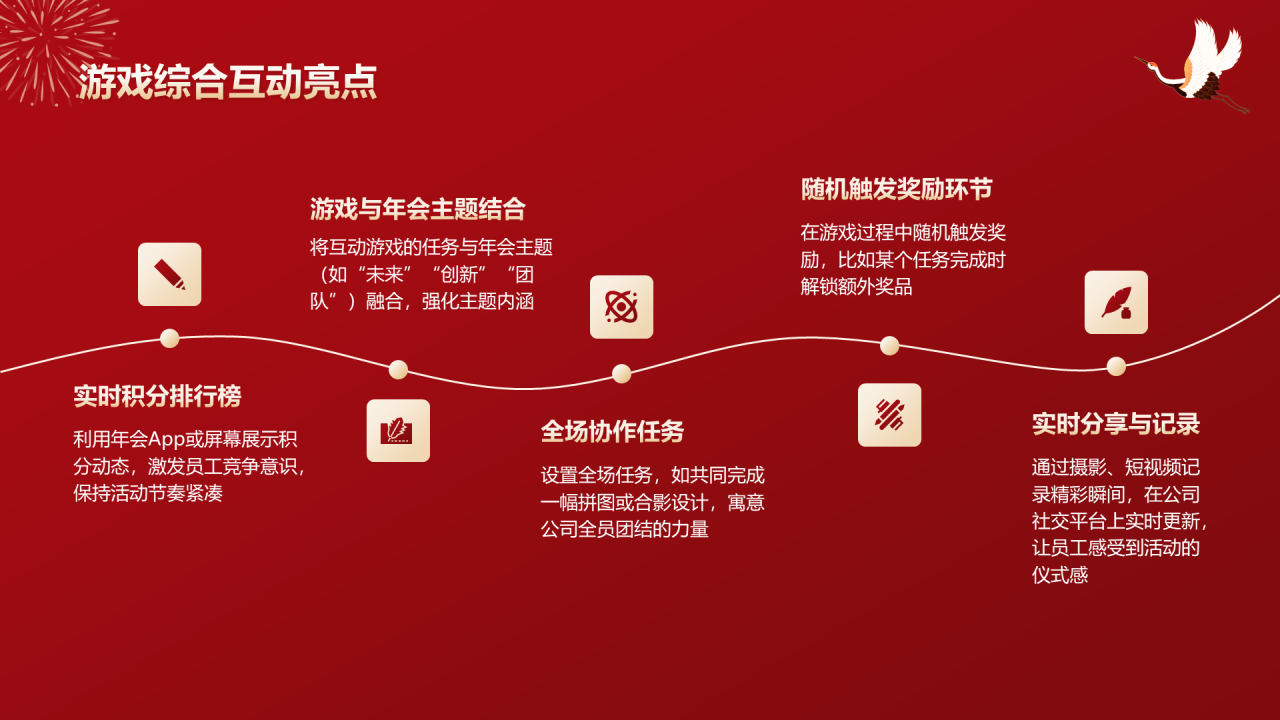 红色国潮风公司年会互动小游戏策划PPT模板