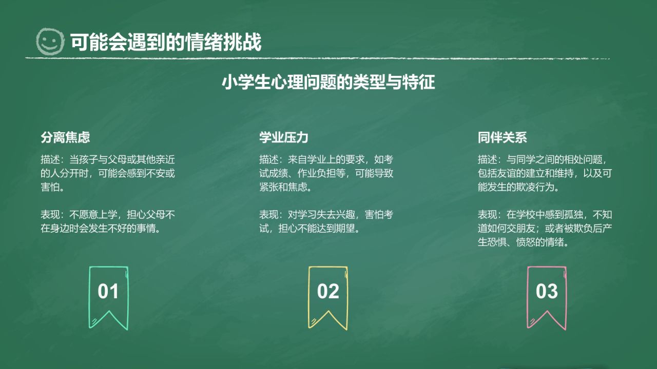 绿色插画风心理主题班会PPT模板