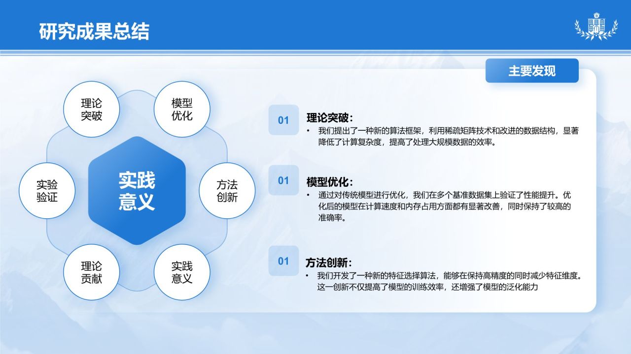 蓝色商务风毕业设计开题答辩PPT模板