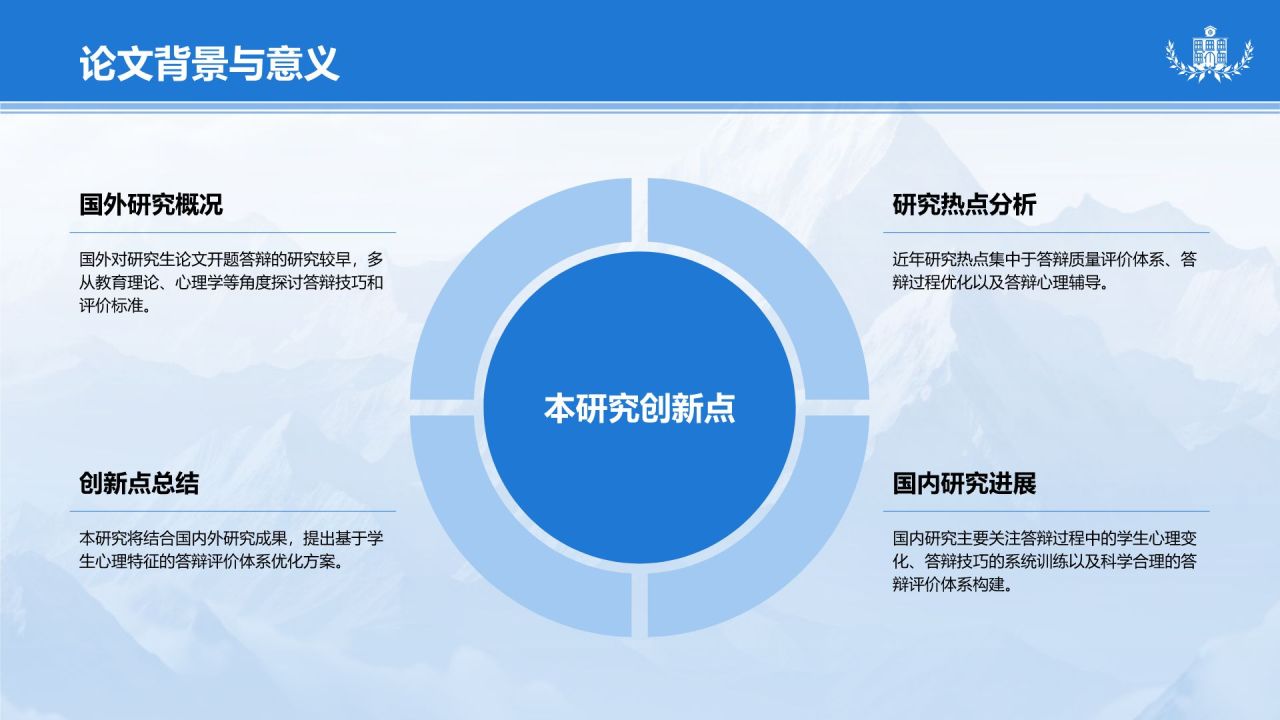 蓝色商务风毕业设计开题答辩PPT模板