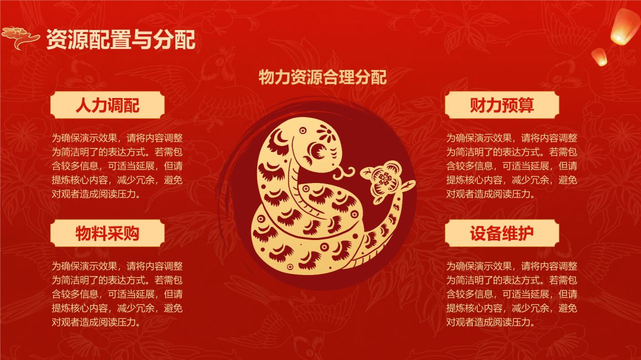 红色国潮风蛇年工作计划PPT模板