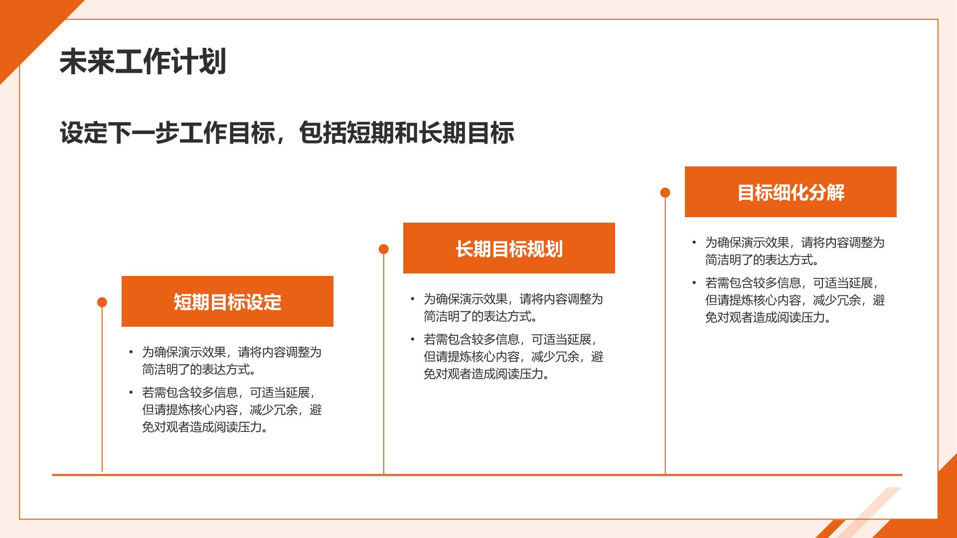 橙色扁平风下一步工作计划安排PPT模板